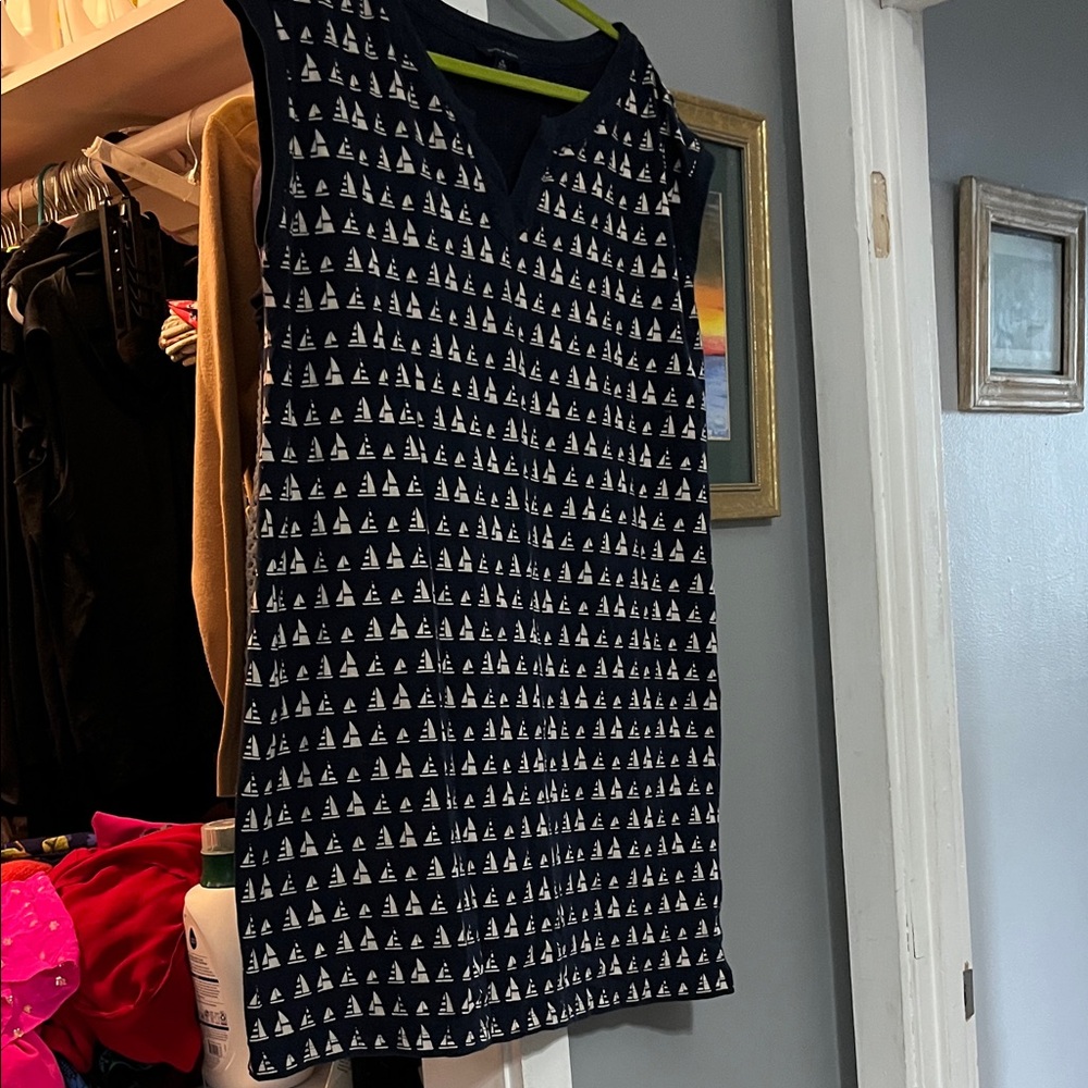 Tommy Hilfiger Navy Blue Tank Top with White Sailboat Print